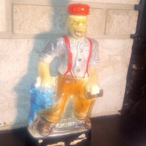 1970 Jim Bean - Paul Bunyan Decator Glass Bottle Liquor